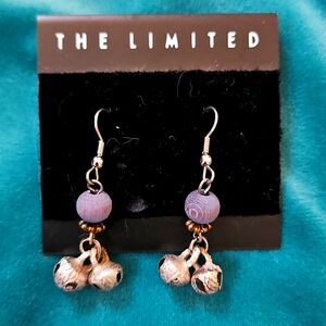 New Vintage Never Worn wood and metal chime dangle bead earrings